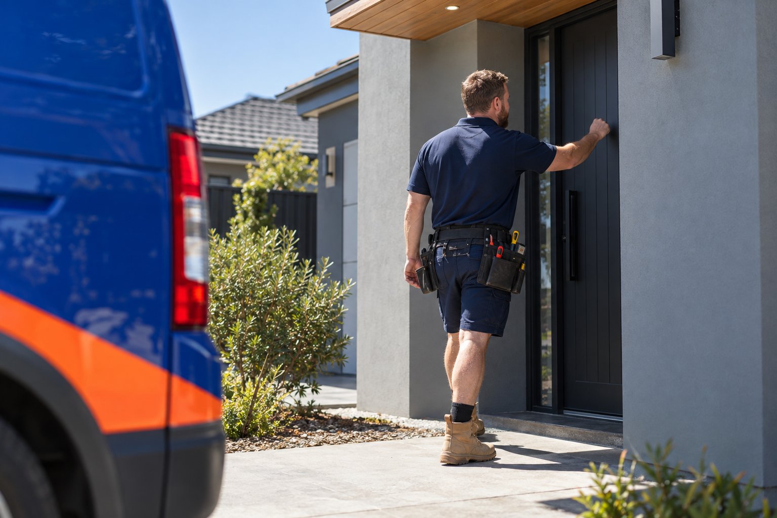 HomeFirst technician arriving for a Home Health Check in Melbourne