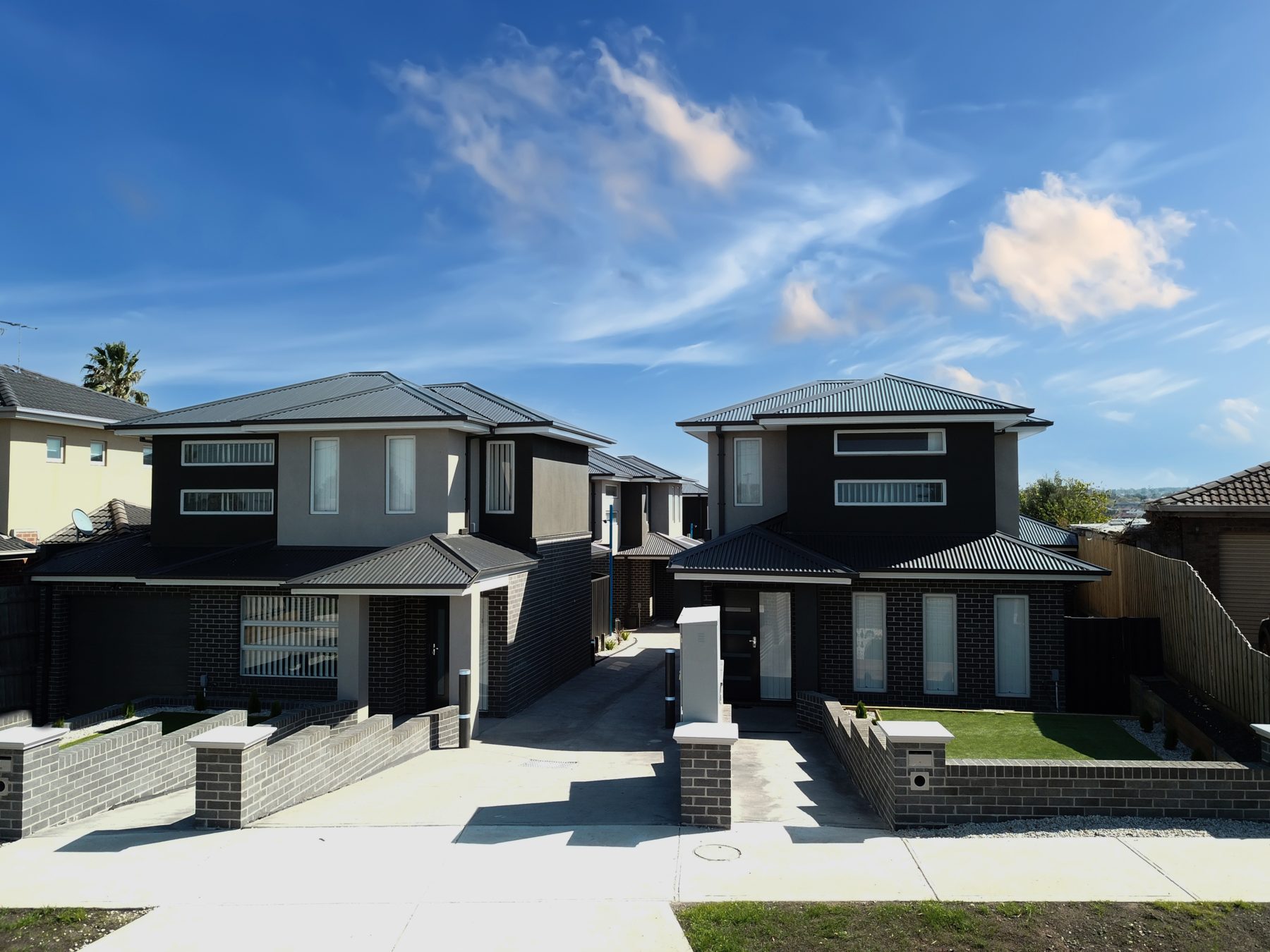 Brick veneer town houses in suburban Melbourne